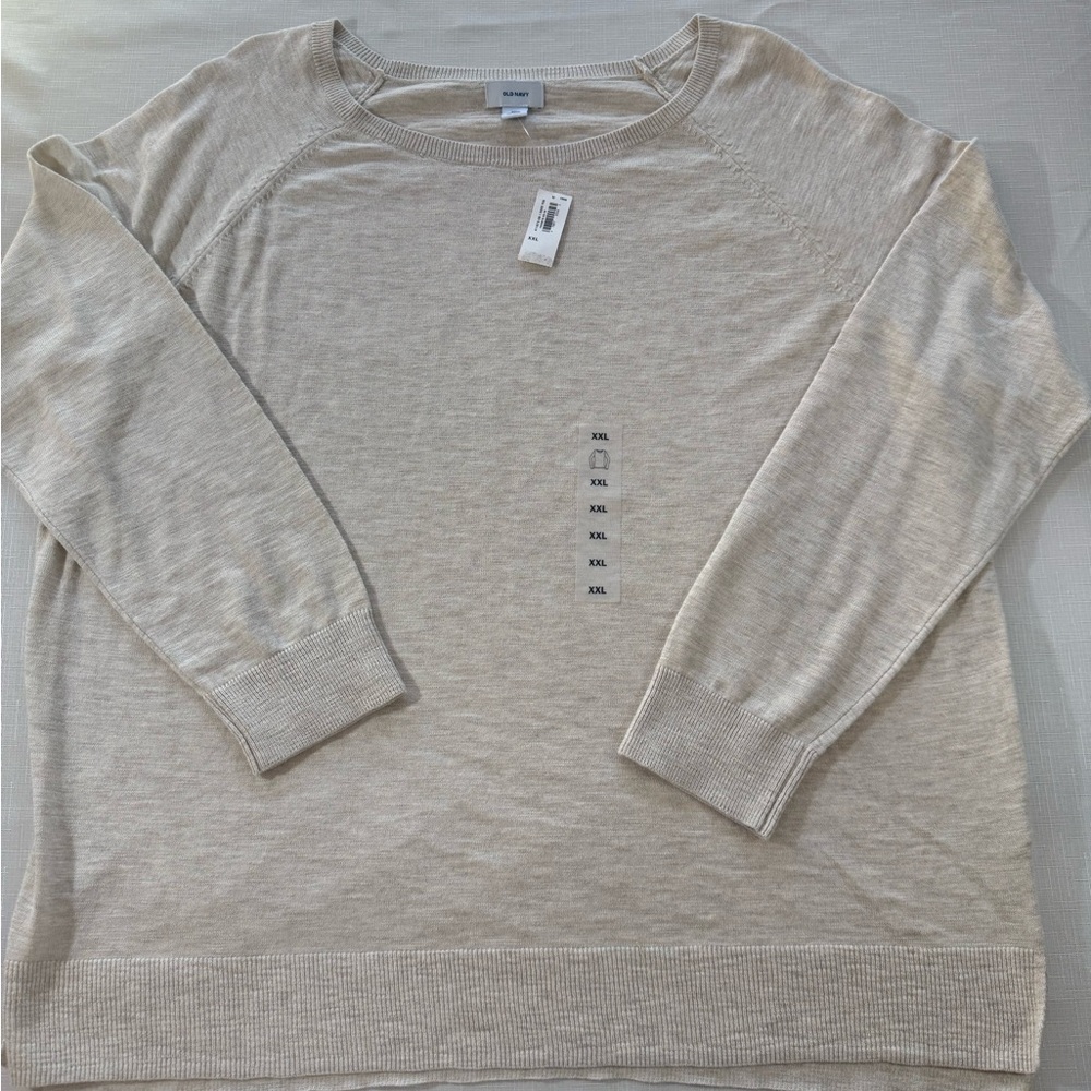 Old Navy Women's Light Beige Crew Neck Sweater